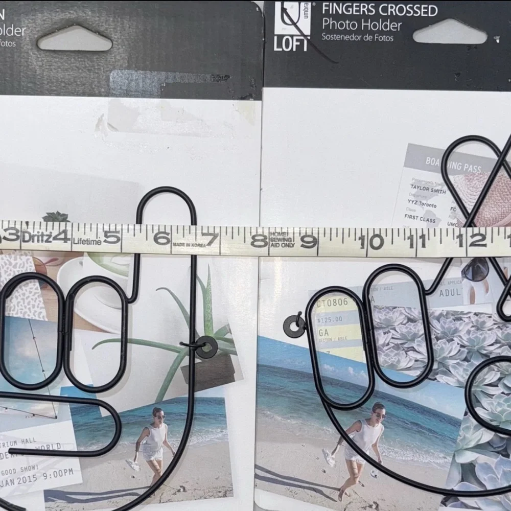Umbra U Loft Rock On Crossed Fingers Wire Photo Holders Set of 2-new